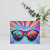 Psychedelische Brille Postkarte (Stehend Vorderseite)