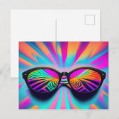 Psychedelische Brille Postkarte (Vorne/Hinten)