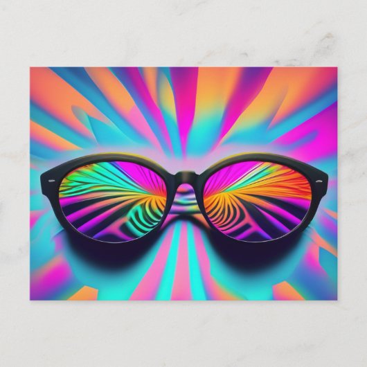 Psychedelische Brille Postkarte (Vorderseite)