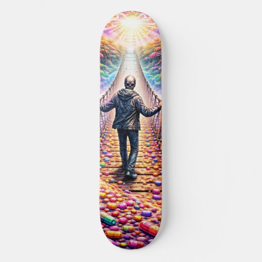 Psychedelische Brücken Reise Skateboard (Vorderseite)