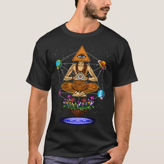 Psychedelische Buddha-Pyramide T-Shirt (Vorderseite)