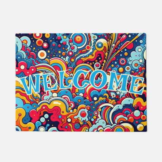 Psychedelische bunte Grafik Fußmatte (Vorderseite)