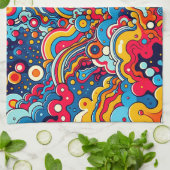 Psychedelische bunte Grafik Geschirrtuch (Gefaltet)