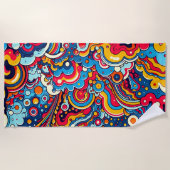 Psychedelische bunte Grafik Strandtuch (Vorderseite)