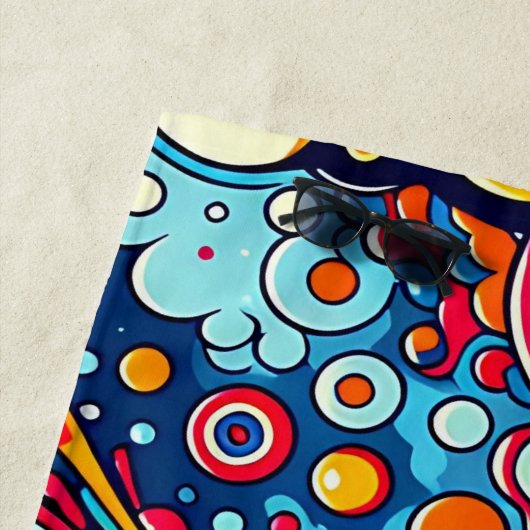 Psychedelische bunte Grafik Strandtuch (Beispiel)