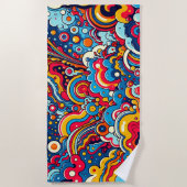 Psychedelische bunte Grafik Strandtuch (Vorderseite)