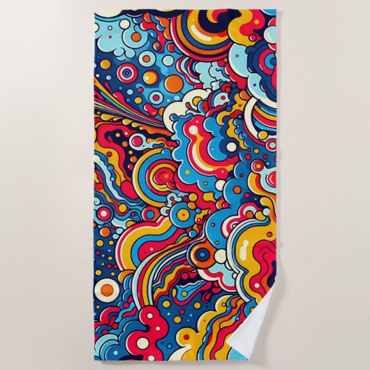 Psychedelische bunte Grafik Strandtuch (Vorderseite)