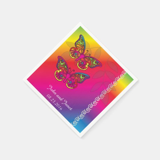 Psychedelische Butterfly-Designs Serviette (Ecke)