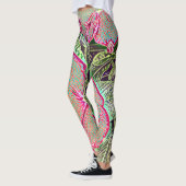 Psychedelische Caladium-Blatt-Botanik-Print-Leggin Leggings (Links)
