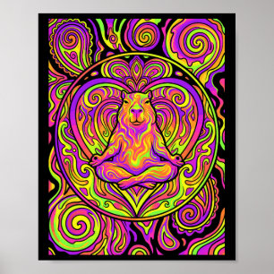 Psychedelische Capyra Yoga Meditation Trippy Zen K Poster