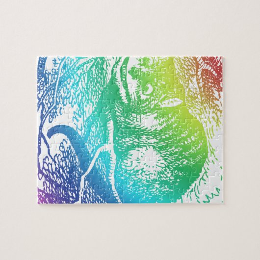 Psychedelische Cheshire-Katze Trippy Alice Puzzle (Horizontal)