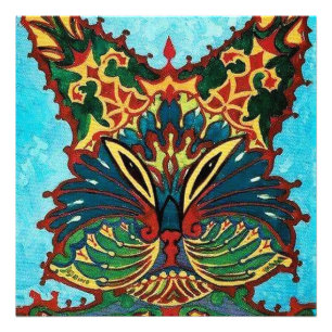 „Psychedelische chinesische Katze“ von Louis Wain Fotodruck