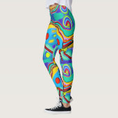 Psychedelische Cockerel: farbenfroher gestreibende Leggings (Links)