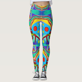 Psychedelische Cockerel: farbenfroher gestreibende Leggings