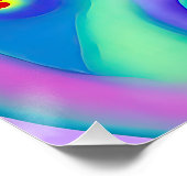 Psychedelische Cockerel: farbenfroher gestreibende Poster (Ecke)