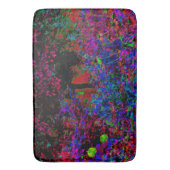 Psychedelische Crimson Red and Black Garden Sunris Badematte (Vorderseite Vertikal)