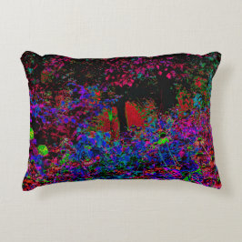 Psychedelische Crimson Red and Black Garden Sunris Dekokissen