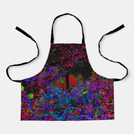 Psychedelische Crimson Red and Black Garden Sunris Schürze