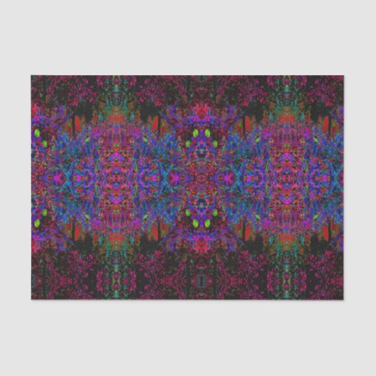 Psychedelische Crimson Red and Black Garden Sunris Seidenpapier (Vorderseite)