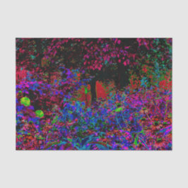 Psychedelische Crimson Red and Black Garden Sunris Seidenpapier