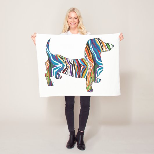 Psychedelische Dackel Fleecedecke (Beispiel)