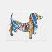 Psychedelische Dackel Fleecedecke (Vorderseite (Horizontal))