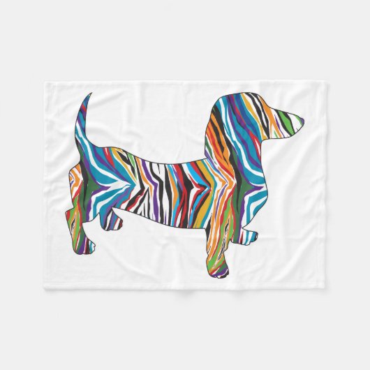 Psychedelische Dackel Fleecedecke (Vorderseite (Horizontal))