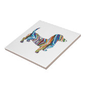 Psychedelische Dackel Fliese (Seite)