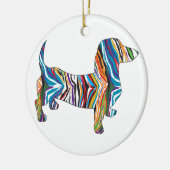 Psychedelische Dackel Keramikornament (Links)