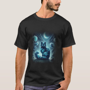Psychedelische Dark Fantasy Wasserkatze Kryptozool T-Shirt