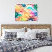 Psychedelische Diamanten und Dreiecke Leinwanddruck (Insitu (Schlafzimmer))