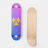 Psychedelische Diamantplatten Biogefährdung Stars Skateboard (Vorderseite)