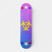 Psychedelische Diamantplatten Biogefährdung Stars Skateboard (Vorne)