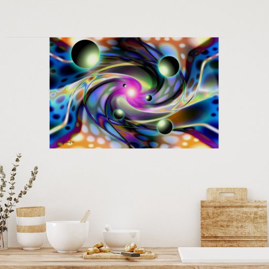 Psychedelische Dimensionen - Druck Poster (Küche)