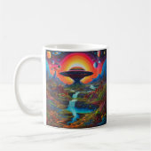 Psychedelische Dreamscape-Alien Kaffeetasse (Links)