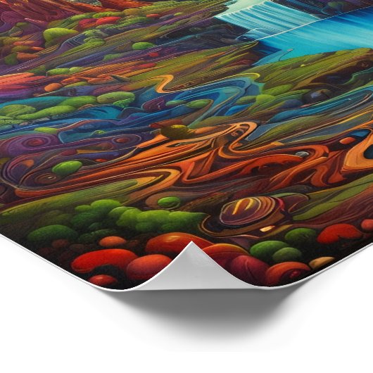 Psychedelische Dreamscape-Alien Poster (Ecke)