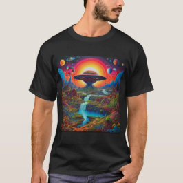 Psychedelische Dreamscape-Alien T-Shirt