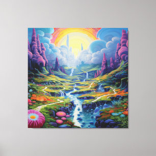 Psychedelische Einladung zur Erkundung Leinwanddruck