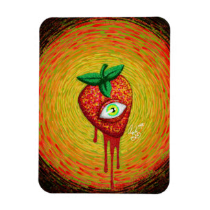 Psychedelische Erdbeere Magnet