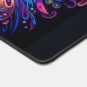 Psychedelische Eule, Augen fangende Neontiere Schreibtischunterlage (Ecke)