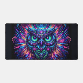 Psychedelische Eule, Augen fangende Neontiere Schreibtischunterlage