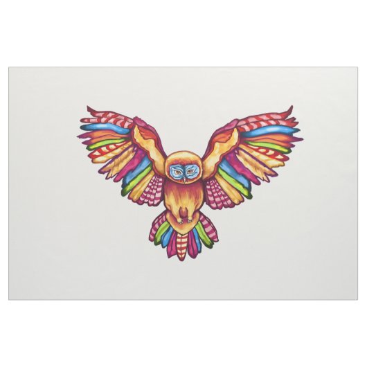Psychedelische Eule im Flug Stoff (Yard (91,4 cm))