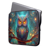Psychedelische Eule in einem Kosmischen Wald Laptopschutzhülle (Vorderseite Links)