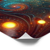 Psychedelische Eule in einem Kosmischen Wald Poster (Ecke)