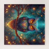 Psychedelische Eule in einem Kosmischen Wald Puzzle (Horizontal)