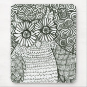 Psychedelische Eulen-Mausunterlage Mousepad (Vorne)