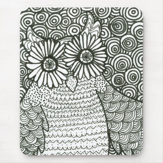 Psychedelische Eulen-Mausunterlage Mousepad (Vorne)
