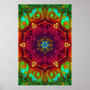 Psychedelische Exkursionen Mandala Art Poster