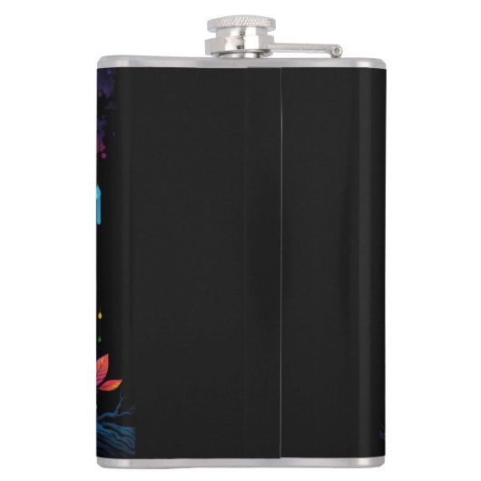 Psychedelische Fantasie Hippy Owl Flachmann (Rückseite)