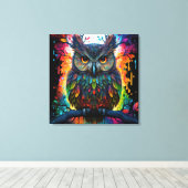 Psychedelische Fantasie Hippy Owl Leinwanddruck (Insitu (Holzboden))